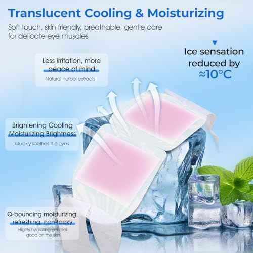 Hydrogel Self Cooling Eye Mask,Cold Eye Mask for Puffy & Burning Eyes,Cold Compress for Fast Relief with Fatigue and Headaches, Individually Wrapped Cool Care Travel Essentials,16 Packs