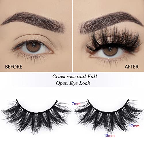 3D Mink False Eyelashes 10 Pairs 5 Styles Wispy Fluffy
