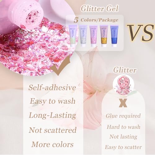 Chunky Face Glitter Gel - 5 Colors (30ml each)