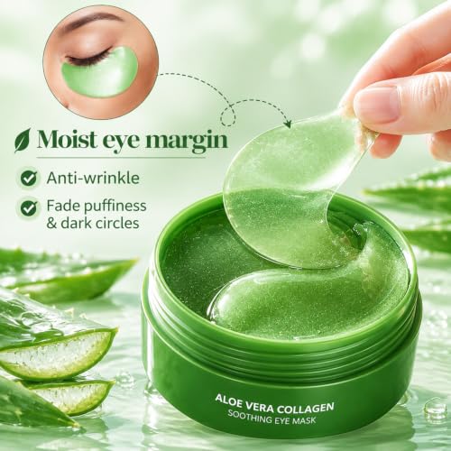 Eakroo Set A Aloe Vera Under Eye Patches - 60PCS for Dark Circles, Puffiness, Wrinkles