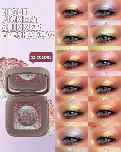 Duochrome Glitter Eyeshadow Palette - Mauve Blue Waterproof