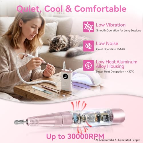 Makartt Rechargeable Nail Drill - Professional E-File for Home & Salon