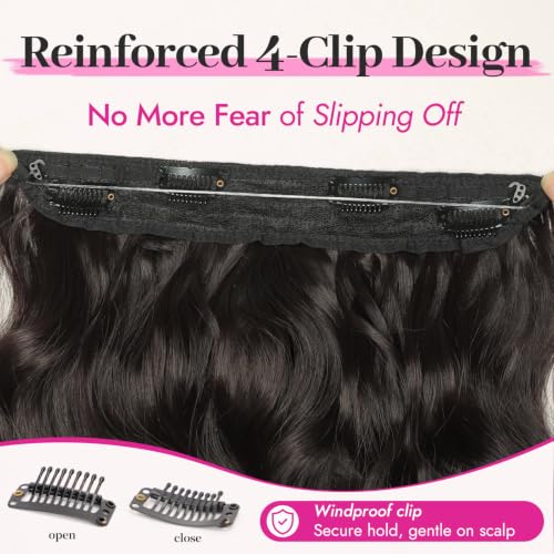 KooKaStyle Invisible Wire Hair Extensions 20 Inch 120g Dark Brown