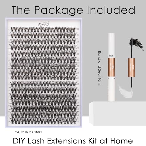 Lash Clusters DIY Kit 320pcs Individual Extensions 10-16mm