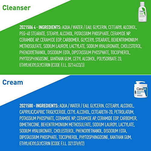 CeraVe 17oz Moisturizing Cream & Hydrating Facial Cleanser Set for Dry Skin