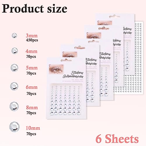 Hair Gems Rhinestone Stickers with Tweezers - 800 Piece Set