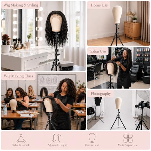 22" Canvas Wig Head with 61" Adjustable Tripod Stand