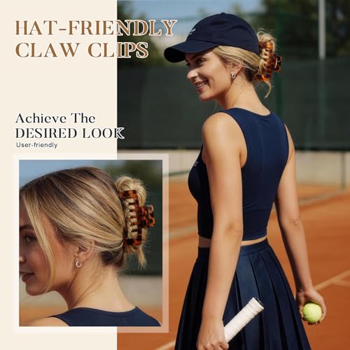 6-Pack Hat Claw Clips for Women, 4.1" Large Clips