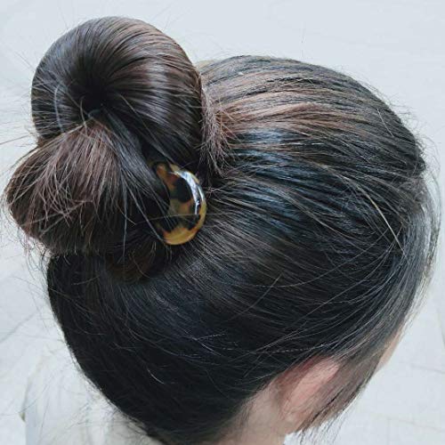 French Hair Pins U-Shaped Tortoise Shell Chignon Pin 2 Pack