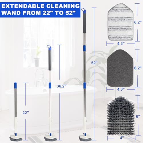 52-Inch Tile & Tub Scrubber Brush with 3 Rotating Heads