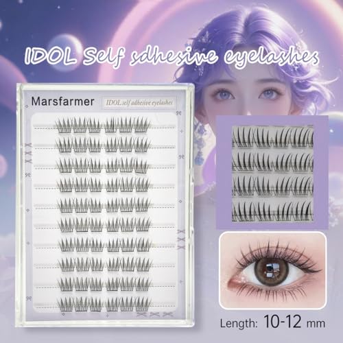 Self-Adhesive Lash Clusters - Pre-Glued False Eyelashes 10-12mm 60pcs