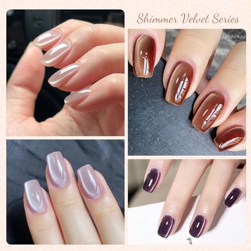 CANNI Cat Eye Gel Nail Polish Set - 8 x 9ml Magnetic Shimmer Colors