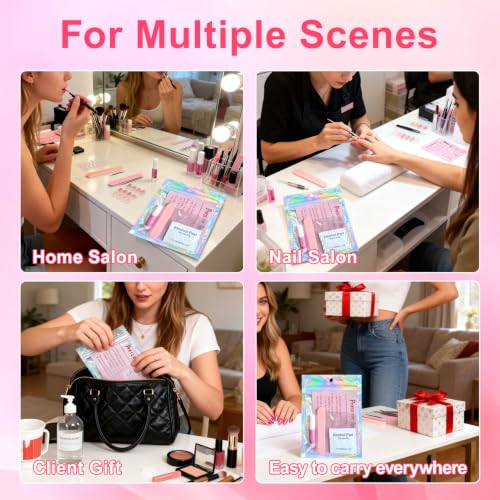 Press On Nail Kit with Glue, File & Prep Pads (20 Pcs)