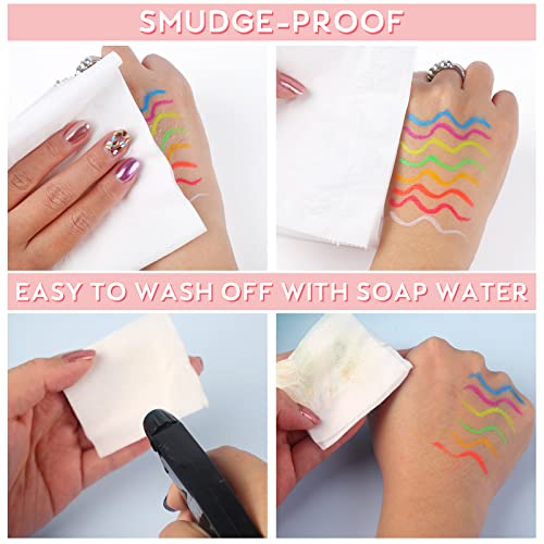 UV Neon Liquid Eyeliner Set - 8 Colors Waterproof Glow Liner