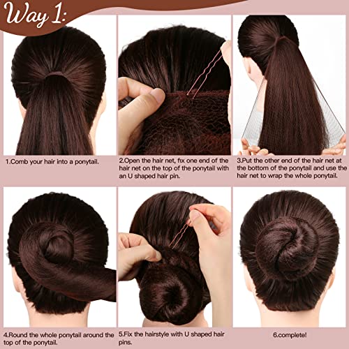 Brown Hair Net & U-Pins Set (20 Nets + 40 Pins)