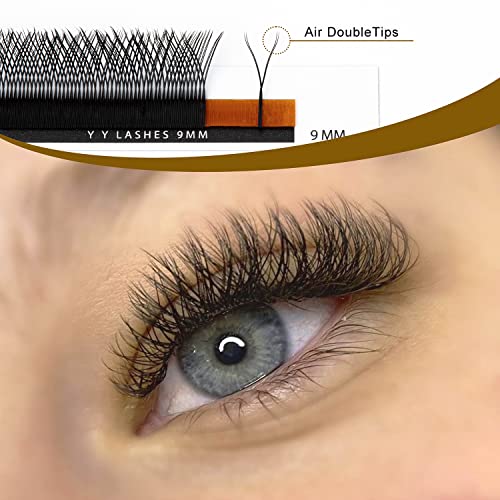 KOLYBEL Easy Fan Eyelash Extensions 0.05 Thickness D Curl 15-20mm Mix + YY Lash Extensions 0.07 Thickness C Curl 8-15mm Mix