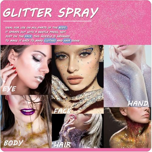 Silver Holographic Glitter Spray for Hair & Body