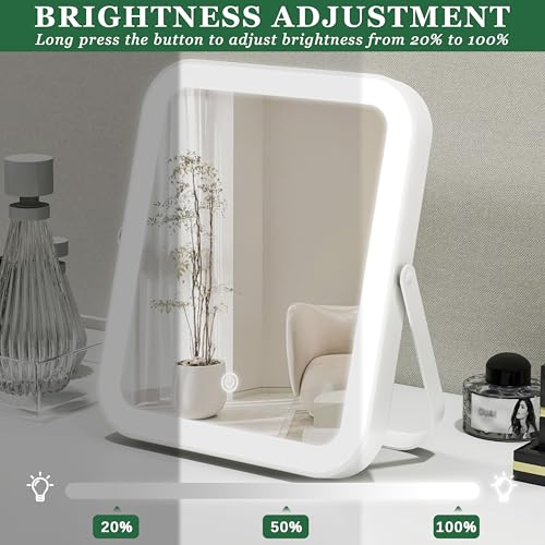 ROLOVE 8x10 Lighted Vanity Mirror with 3-Color LED & Touch Control