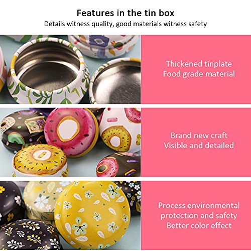12 Pcs Mini Tinplate Candle Tin Jars with Lids, Empty Reusable Round Travel Tin Cans Refillable Container Jars for Candle Making, Lip Balm, Salve, Eye Shadow, Powder (Classic Flowers & Plants Set)