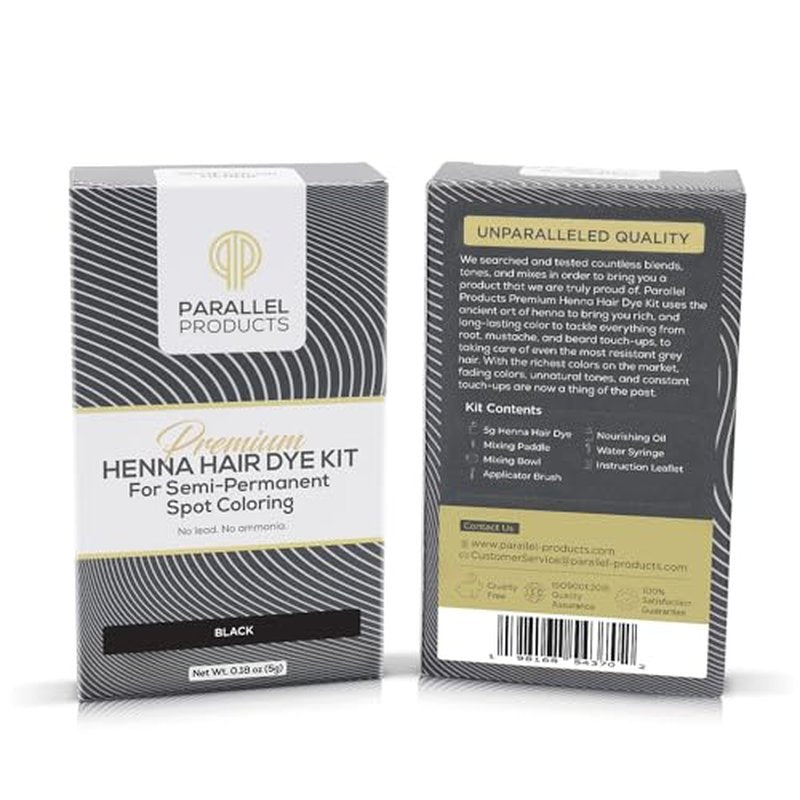 Premium Henna Hair Dye Kit for Spot Coloring - 5g Black