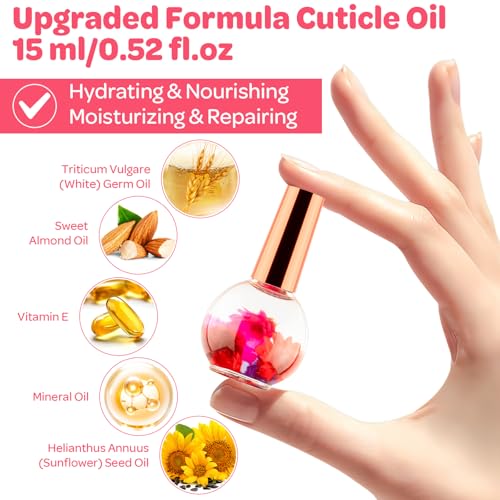 Rose Cuticle Oil Infused with Real Flowers (15ml) - Hydrating & Strengthening