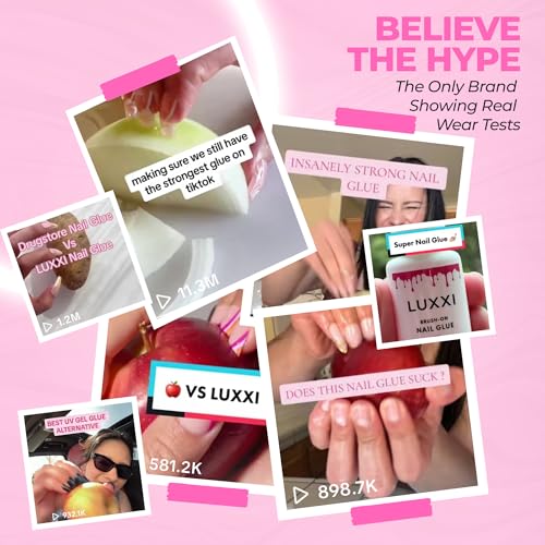 LUXXI Quick Dry Nail Glue for Press-On Nails, Strong Adhesive 7ml