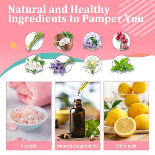 Bath Bombs for Girls Kids & Women, 8pcs Organic Bath Bombs, Bubble Bath Self Care Valentines Birthday Christmas Gifts for Kids Girls, Mothers Day Gifts for Wife, Mom, Women & Her