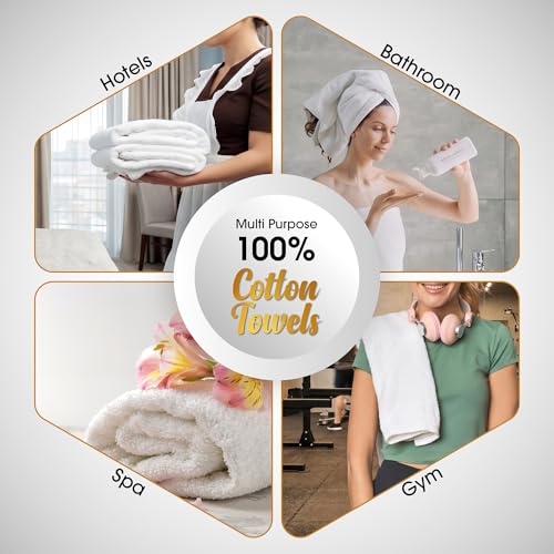 Ample Decor 100% Cotton Washcloths 12x12 Inch, 600 GSM, Set of 5