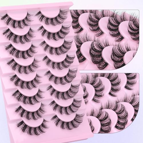 Yawamica Russian Volume 3D Wispy Lashes D Curl 8 Pairs
