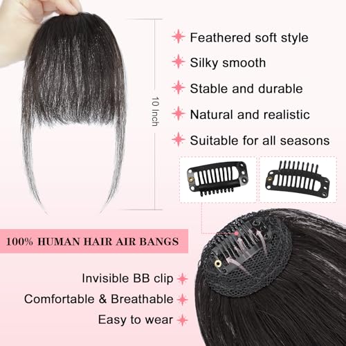 YOLIN Clip-In Bangs Human Hair Extensions