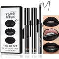 Black Matte Lipstick Lip Liner Gloss Set - Waterproof & Long-Lasting
