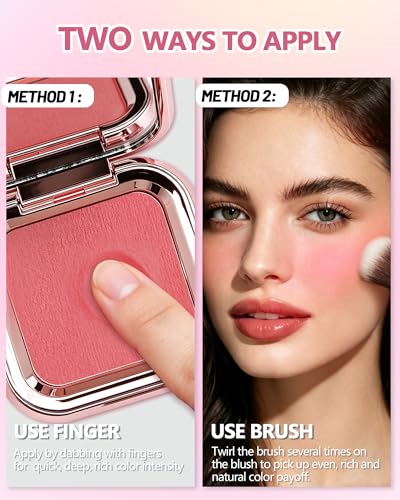 Baked Cream-to-Powder Blush with Mirror & Brush - Waterproof