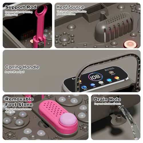 Electric Foot Spa Massager with Heat & Remote Control - Dark Grey