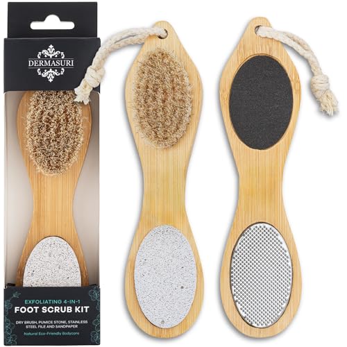 Dermasuri 4-in-1 Exfoliating Foot Scrubber & Callus Remover Kit