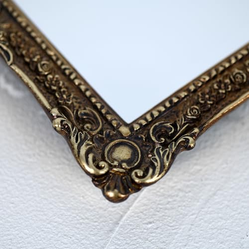 Antique Gold Wall Mirror 12 x 10 Inches - Freestanding or Wall Mount Decor