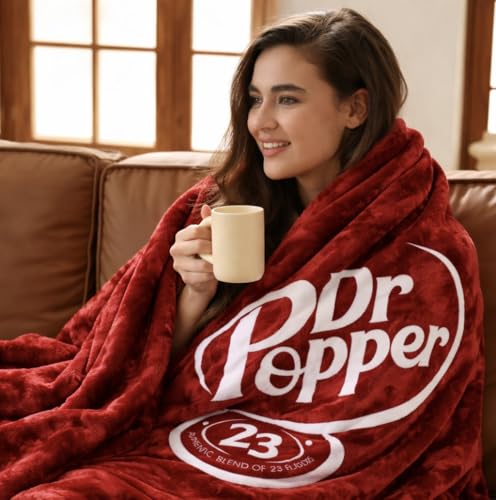 Dr Pepper Fleece Blanket 80x60 - Cozy Throw for Home & Travel