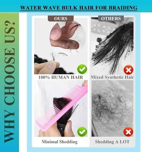 Human Braiding Hair 22inch Human Hair for Boho Knotless Braids No Weft Human Braiding Hair Extensions for Box Boho Braids 100g With 2 Bundles