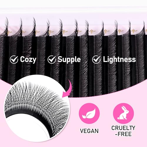 Arison 5D W-Shape Eyelash Extensions 0.07mm D-Curl 8-15mm Mix
