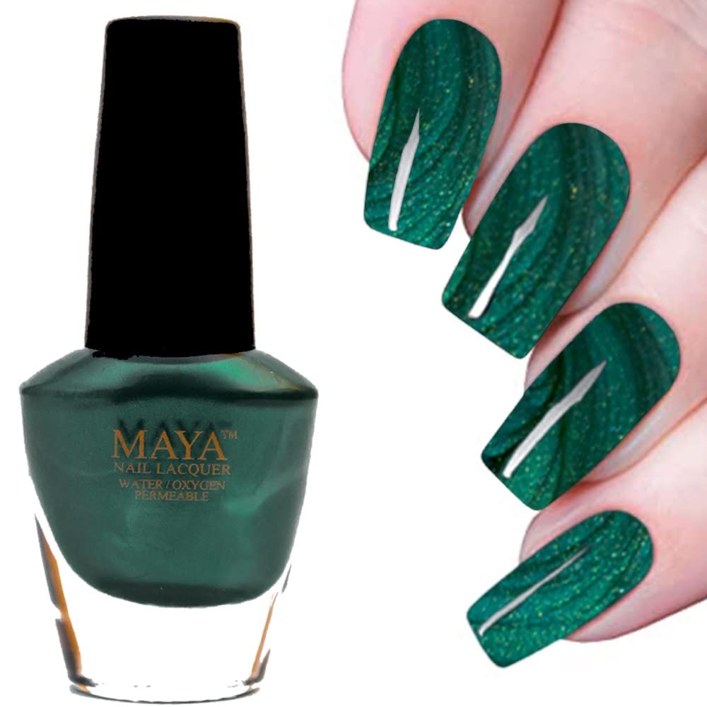 MAYA Cosmetics Halal Breathable Quick Dry Nail Polish, Vegan and Cruelty Free, Oxygen & Water Permeable Nail Lacquer, Non Toxic Gentle On Nails, Mystique