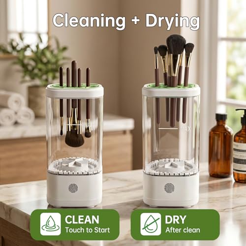 White Electric Makeup Brush Cleaner Machine & Dryer - Kuyqd
