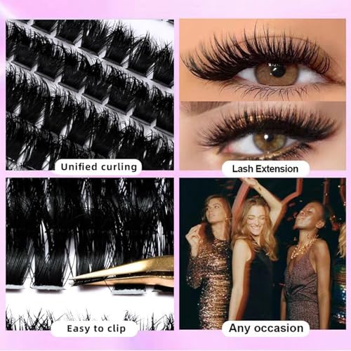Eyelash Extension Kit 280pcs Cluster Lashes 9-15mm Mixed
