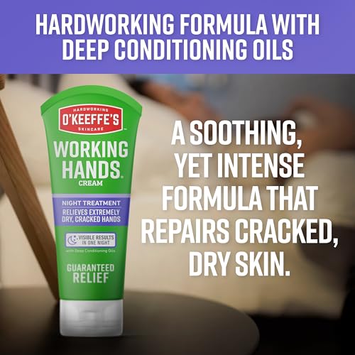 O'Keeffe's Working Hands Night Treatment Hand Cream for Dry Hands, 7 oz