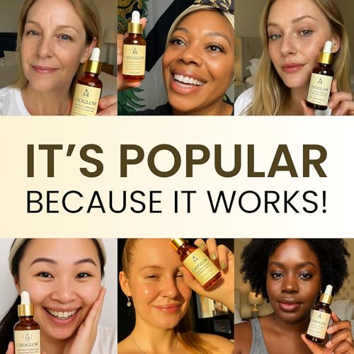 Glow Face Oil ? Retinol Alternative for Dark Spots, Wrinkles & Pores ? Jojoba, Moringa, Rosehip, Sea Buckthorn, Vitamin E ? Anti-Aging Brightening Serum for Glowing Skin