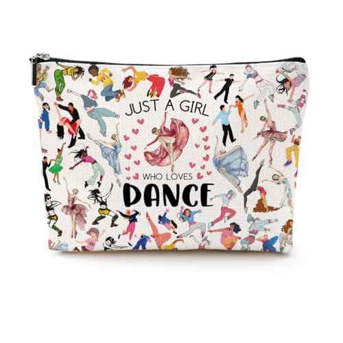 Christmas Thank You Gifts Dance Makeup Bag for Girls Dancer Recital Gift, Cosmetic Toiletry Bag with Zipper Pouch Dance Gift for Women, Sister, Lover, Teacher, Friendship Secret Santa Gifts