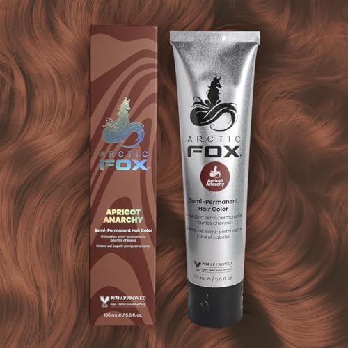 Arctic Fox Apricot Anarchy Semi-Permanent Hair Dye - Vegan, 5.6 fl oz - Bright Orange & Peach Tones
