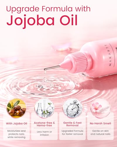 Makartt Jojoba Oil Nail Remover - 30ml Acetone-Free for Press-On Nails
