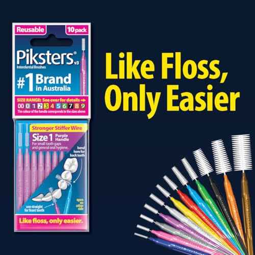 Piksters Interdental Brushes, Variety Pack Size 000-6. Find The Right Size for You!