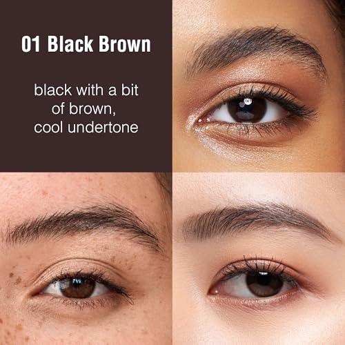 Ruby Kisses Microblading Eyebrow Pencil Waterproof Dual-Ended Brow Pen for Natural Hair-Like Strokes (Black Brown)