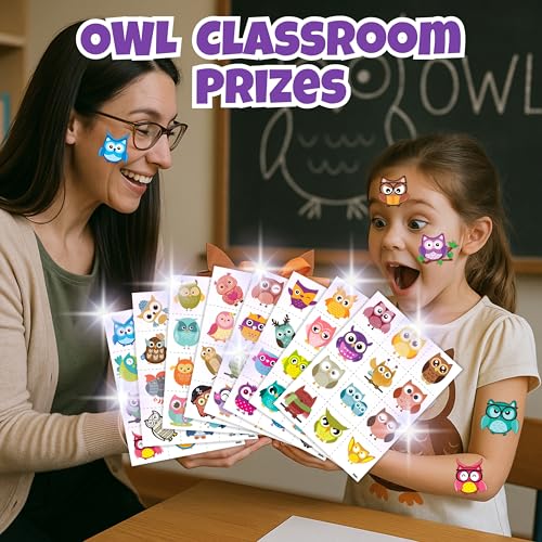 96-Piece Owl Temporary Tattoos for Kids – Party Favors