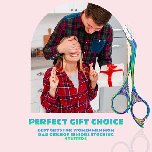 Eyebrow Trimmer Scissor With Comb, Eyebrow Trimmers, Professional Precision Eyebrow Trimmer, Eyebrow Trimmer Scissors with Combs, A Must-have Makeup Tool (Color Titanium)